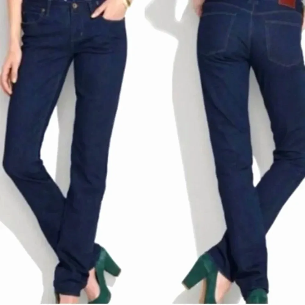MADEWELL Rail Straight Dark Wash Blue Denim Jeans Womens Size 30 x 34 inches
